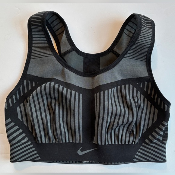 Nike Other - {Nike} FE/NOM Flyknit Compression Sports Bra in Black & Grey - Women's Small